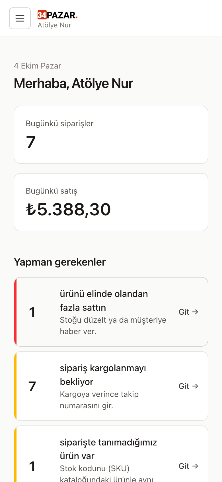 34Pazar paneli telefon tarayıcısında